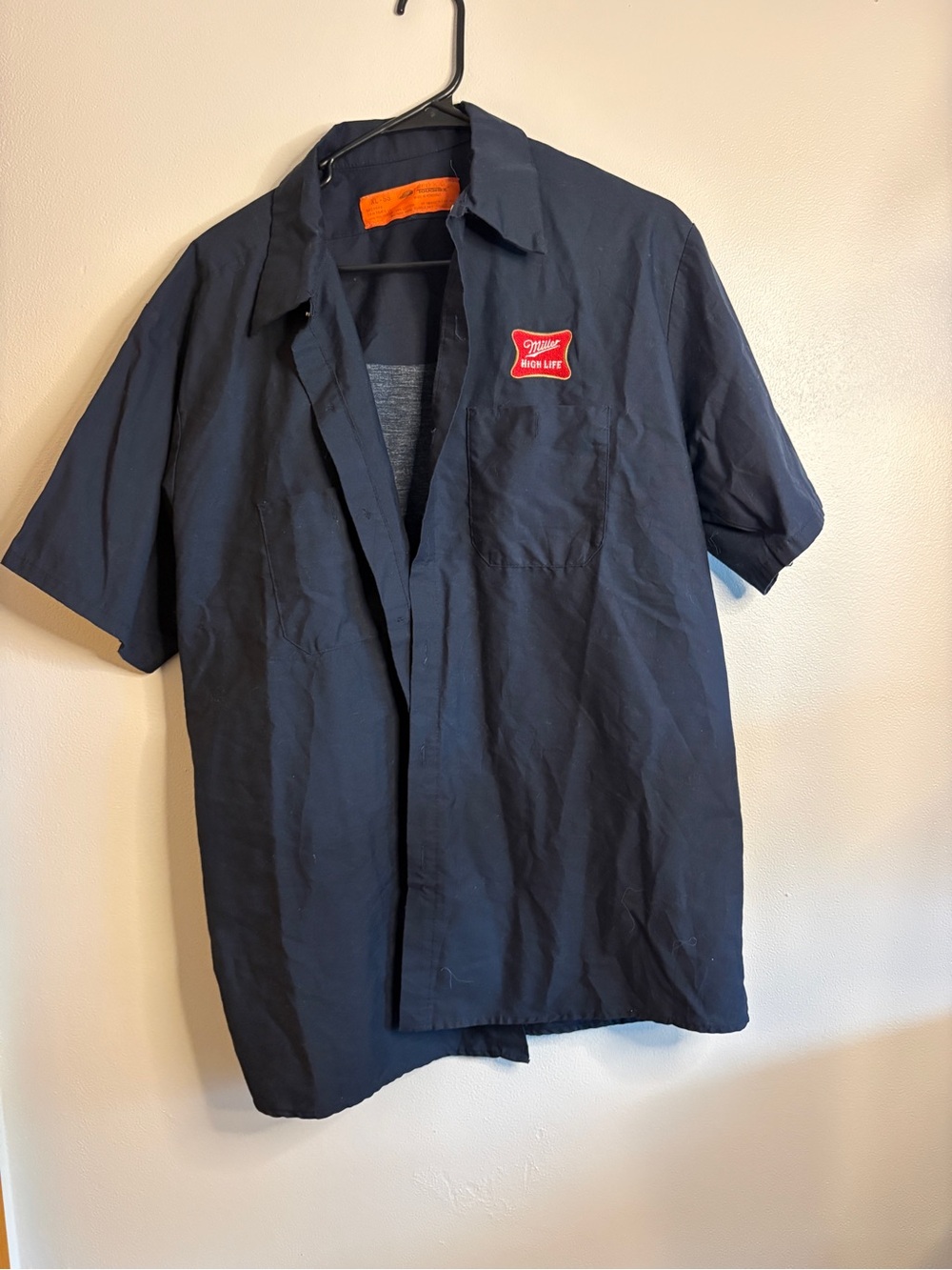 Miller High Life Work Men Shirt XL Authentic Workwear Navy Y2K